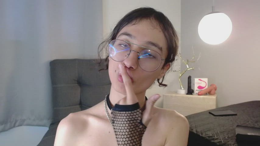 amateur femboy fingering lips lipstick fetish skinny teen tiny webcam gif