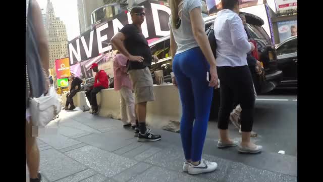 Blue Leggings Teen Candid