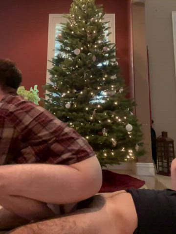 bareback christmas couple gay riding gif