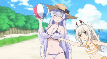 Anime Beach Big Tits Bikini Ecchi gif