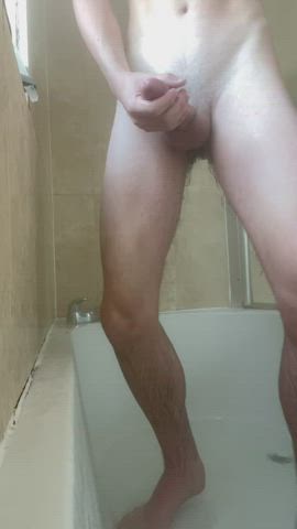 Jerking my 8 inch cock in the shower is the best feeling ;)