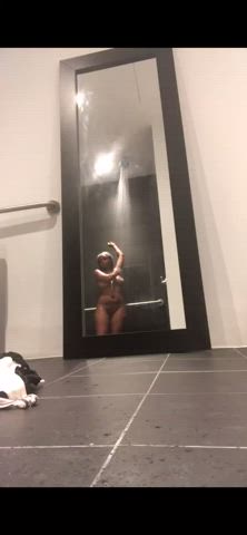 Ass Booty Ebony MILF Naked Shower gif