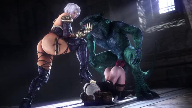 Yorha 2b pounded by Lizardman