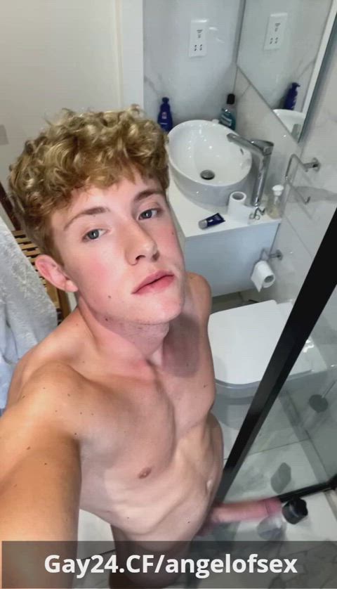 amateur bathroom big dick gay homemade jerk off teen gif