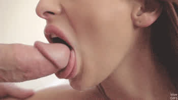 blonde licking tongue fetish gif