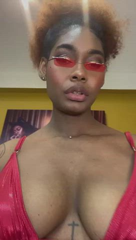 amateur boobs brunette ebony glasses piercing public pussy tits gif