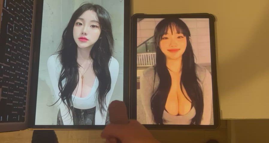 Asian Big Tits Cum Cumshot Korean Tribbing Tribute gif