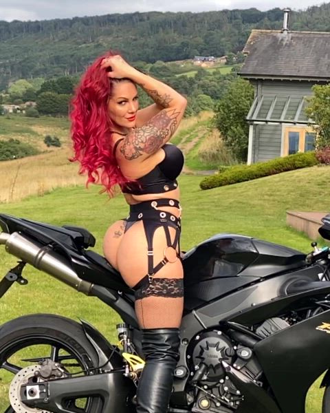 boots curvy hotwife leather lingerie redhead tattooed gif