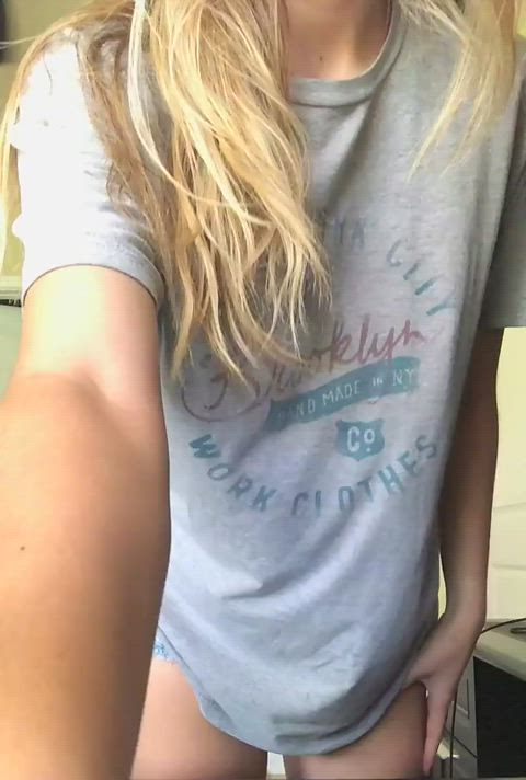 babe boobs cute petite pussy solo strip striptease teen tiktok gif