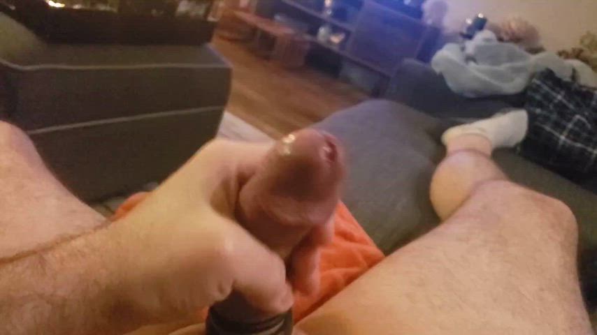 cbt cock cock ring cum homemade jerk off masturbating nsfw orgasm solo gif