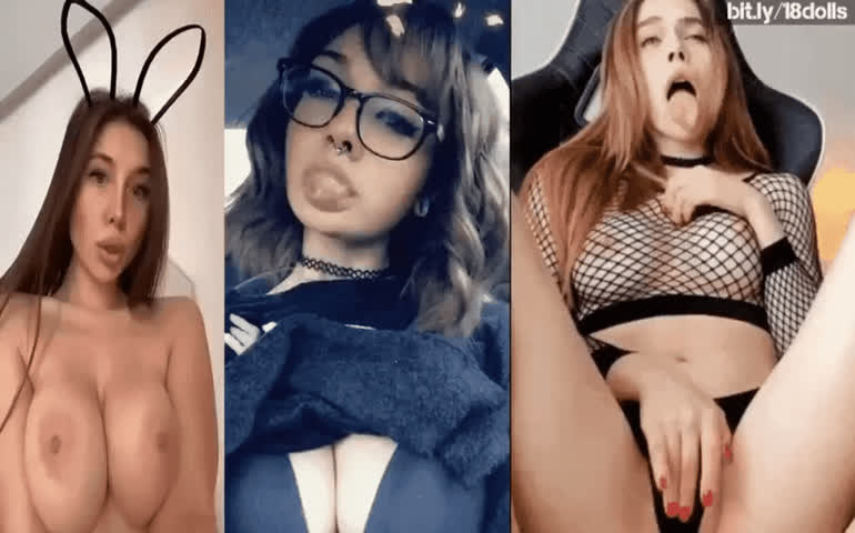 ahegao glasses masturbating tits gif