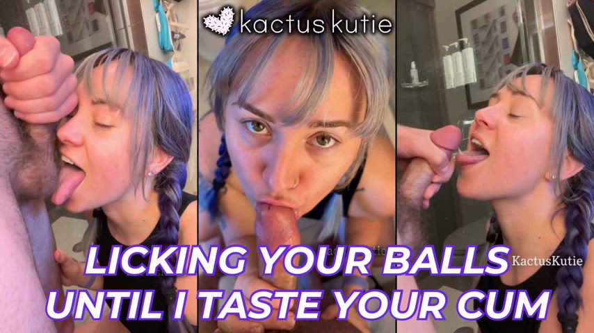 alt ball worship ballplay balls balls sucking blowjob pigtails tongue adorable-porn