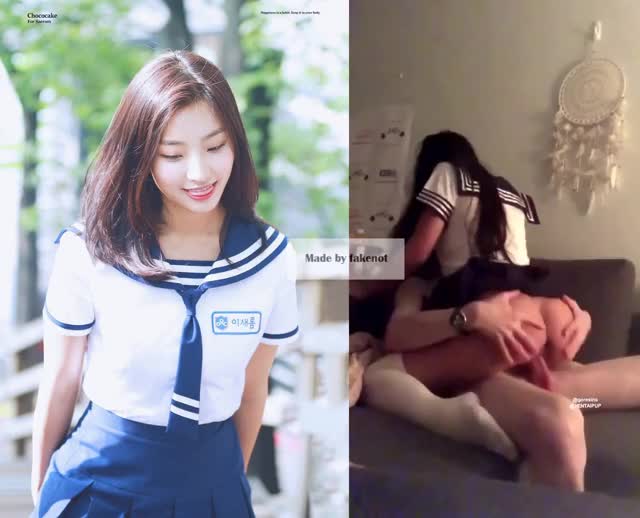 Schoolgirl Saerom rides