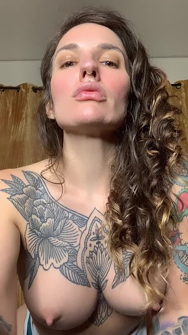 Alt Brunette Busty Tattoo Tits gif