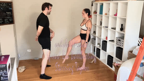 BDSM Ballbusting CBT Domme Femdom Legs Mistress Tamakeri gif