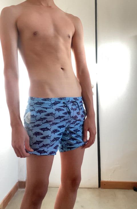 these swim shorts are way too tight! Dm me for part 2 [M18]