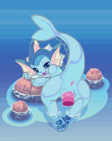 Vaporeon getting railed and creamed on the rocks (camotli)