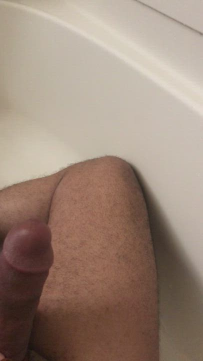 Pissing Feels so go through my semi hard cock