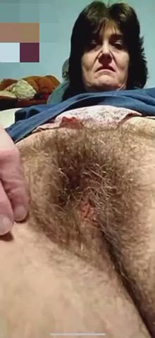 BBW Granny Hairy Mature Pubic Hair Thighs Webcam gif