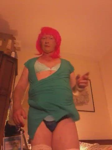 cock dancing sissy solo upskirt gif