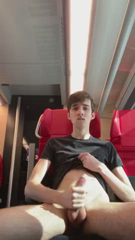 cumshot handjob public twink gif