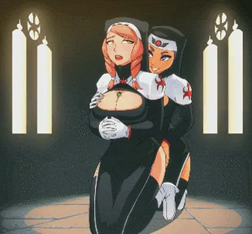 animation hentai nun pussy licking teasing gif