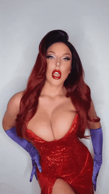 angela white boobs busty cosplay gif