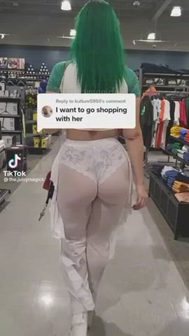 big ass goth pawg public see through clothing thong gif