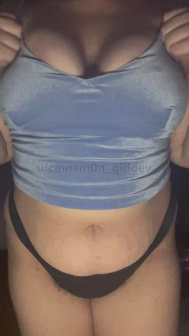 bbw belly button big tits bouncing tits curvy jiggling pawg thick gif