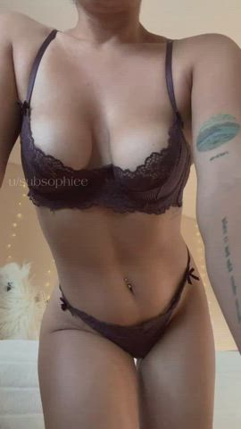 boobs ebony lingerie gif