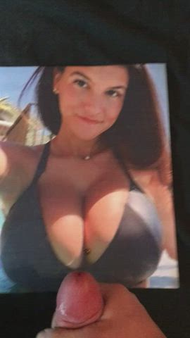 big tits bikini cum huge tits jerk off tribbing tribute gif