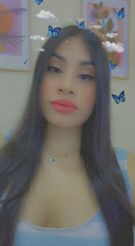 Brunette Curvy Latina Model Teen Webcam gif