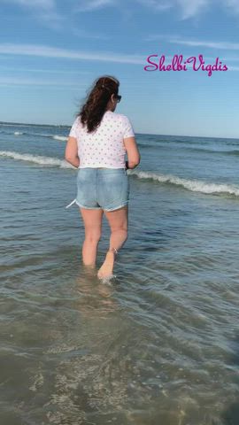 [50] - Flashing my boobs at the beach. People definitely saw!