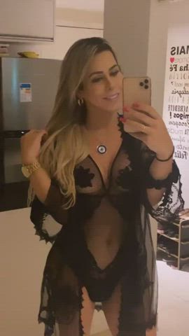 Brazilian Lingerie Pretty Selfie Teasing Trans gif