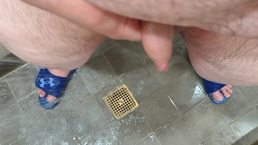 cumshot micro penis micropenis shower small cock small dick uncut gif