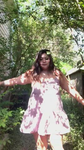 curvy flashing glasses outdoor pawg gif