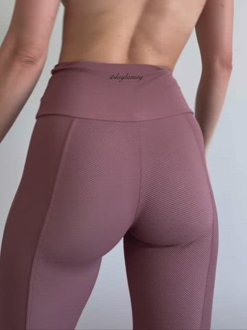 ass jiggling yoga pants gif