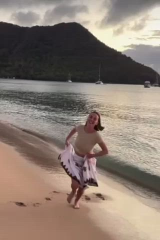 Running on the beach