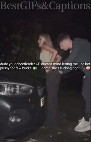 caption car sex cheating doggystyle outdoor public pussy gif