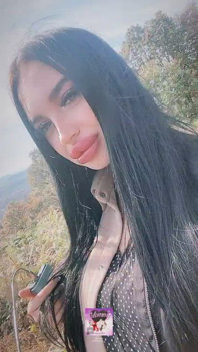 Lips Outdoor Selfie gif