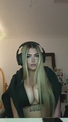 big tits blonde tiktok gif