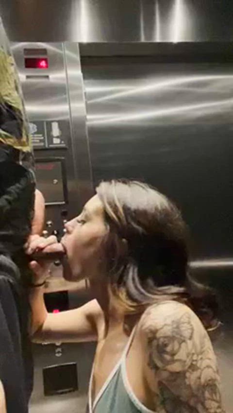 bbc blowjob elevator gif