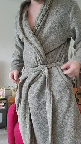 Stripping my robe to show my cock