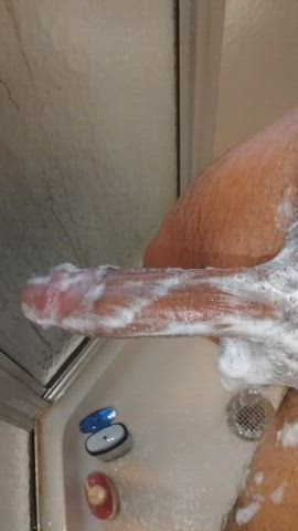 bwc big balls big dick cock male masturbation masturbating monster cock shower soapy