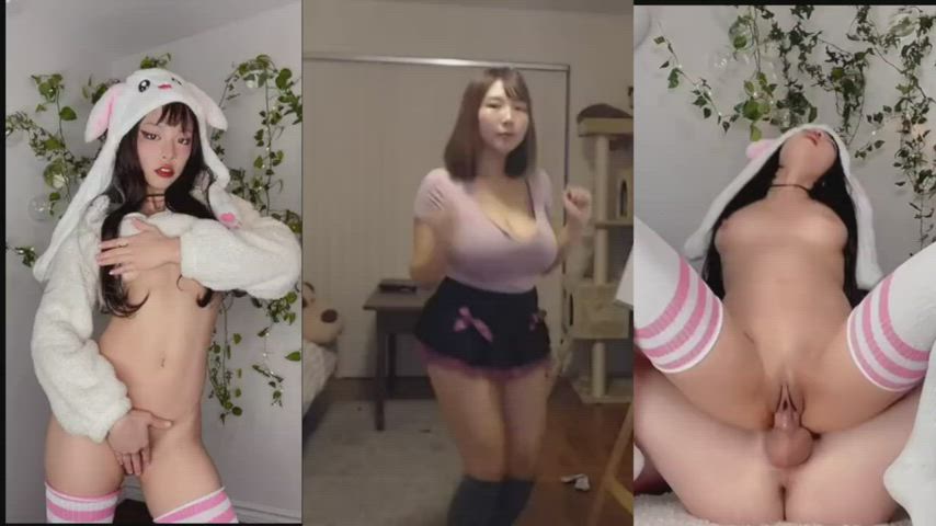Anal Asian Ass BWC Dancing Riding Rough Split Screen Porn TikTok gif