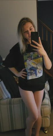 blonde panties t-shirt gif