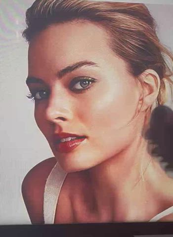 cumshot margot robbie tribute gif