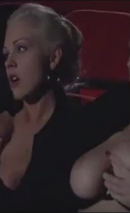 Cinema Handjob Public Stranger gif