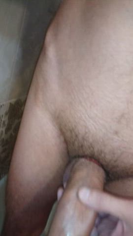 amateur bath big balls big dick cum cumshot edging fat cock foreskin homemade jerk