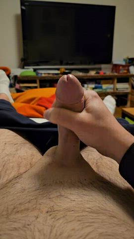 cock cum cumshot handjob homemade jerk off masturbating orgasm pov solo gif